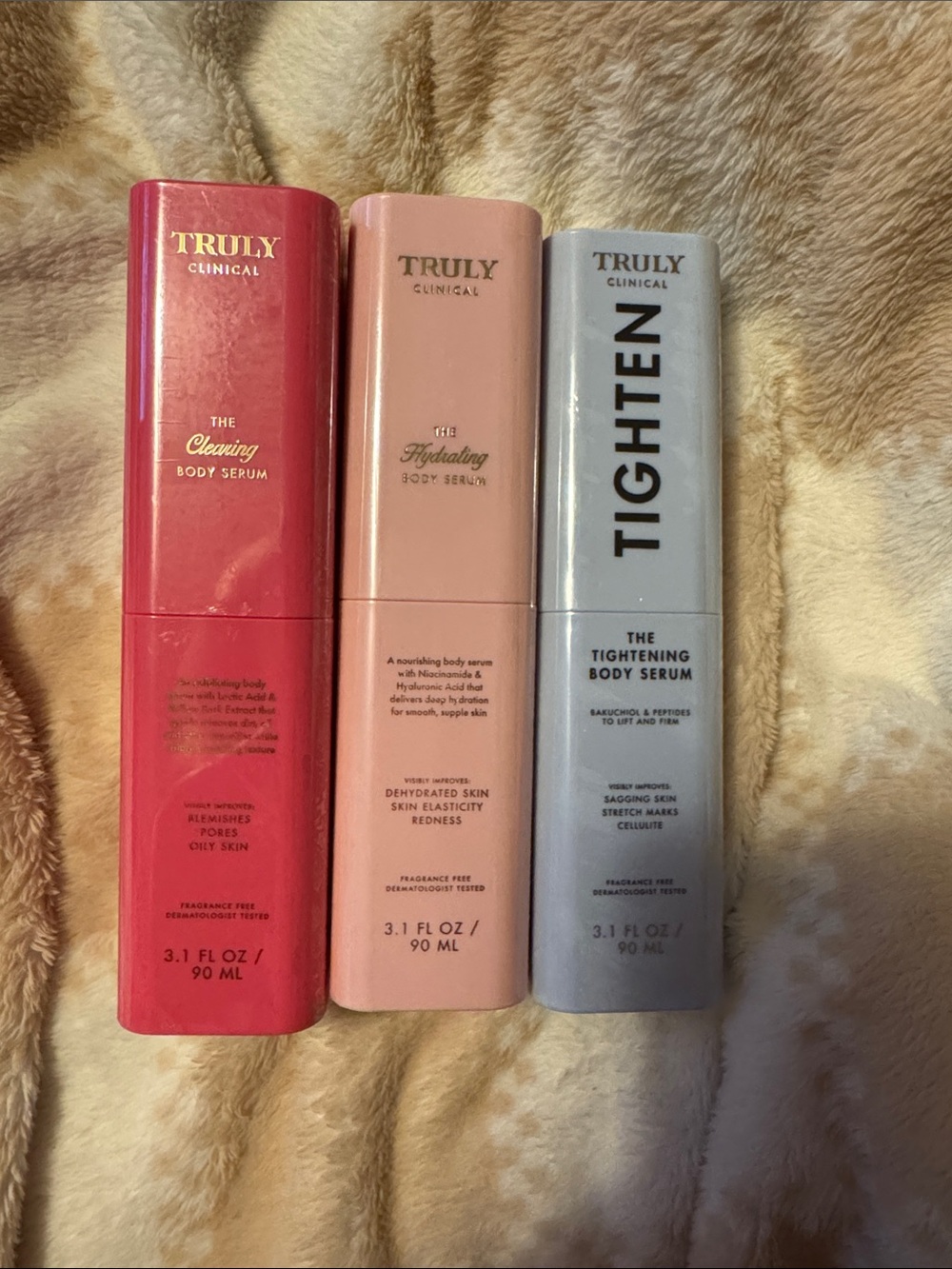 Truly Clinical Body Serum Trio in Clearing, Hydrating, & Tighten | 3.1 fl oz